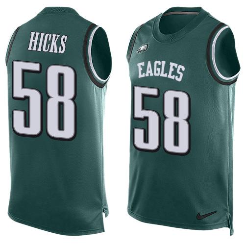 Nike Eagles #58 Jordan Hicks Midnight Green Team Color Men's Stitched NFL Limited Tank Top Jersey